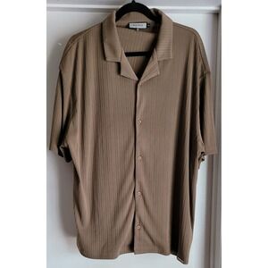 Mauvais Mens SET Shirt and Shorts 2XL Brown Casual Summer